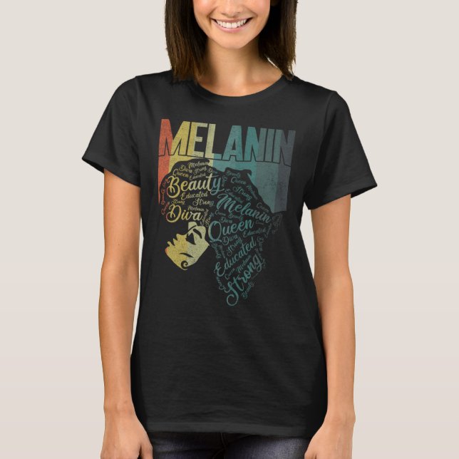 Camiseta Black Melanin Queen Apparel African American Afro  (Anverso)