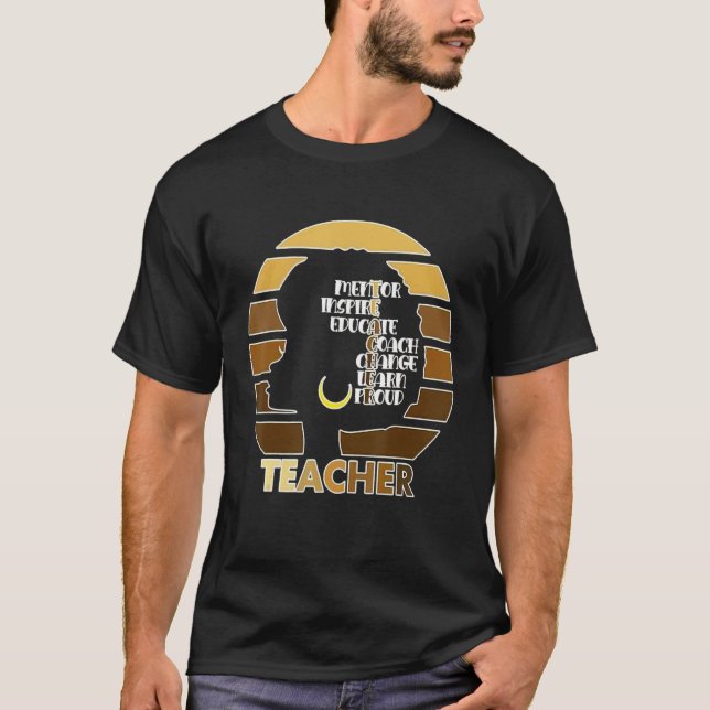 Camiseta Black Melanin Teacher Queen Melanated Women Empowe (Anverso)