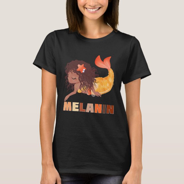 Camiseta Black Mermaid Melanin Mermaids Brown Skin Girls Wo (Anverso)