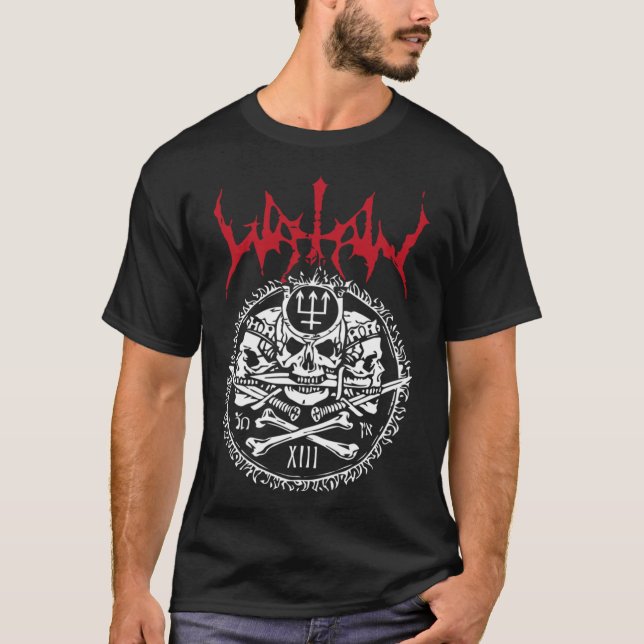 Camiseta Black Metalizado Band Watain (Anverso)