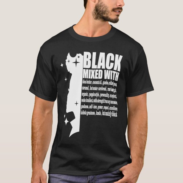 Camiseta Black Mixed With Black History Month African Ameri (Anverso)