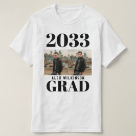 Camiseta Black Modern Simple Typography 2 Photo Graduation