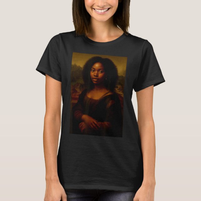 Camiseta Black Mona Lisa Afro African Melanin Black History (Anverso)