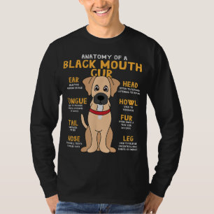Camiseta Black Mouth Cur Anatomía Graciosa Perro Mamá Papá 