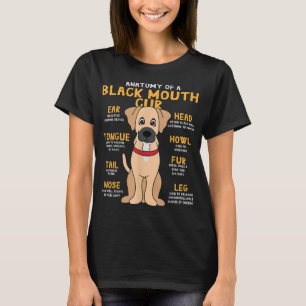Camiseta Black Mouth Cur Anatomía Graciosa Perro Mamá Papá 