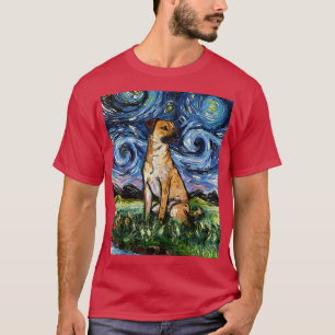 Camiseta Black Mouth Cur Starry Night Dog Animal Art de Aja