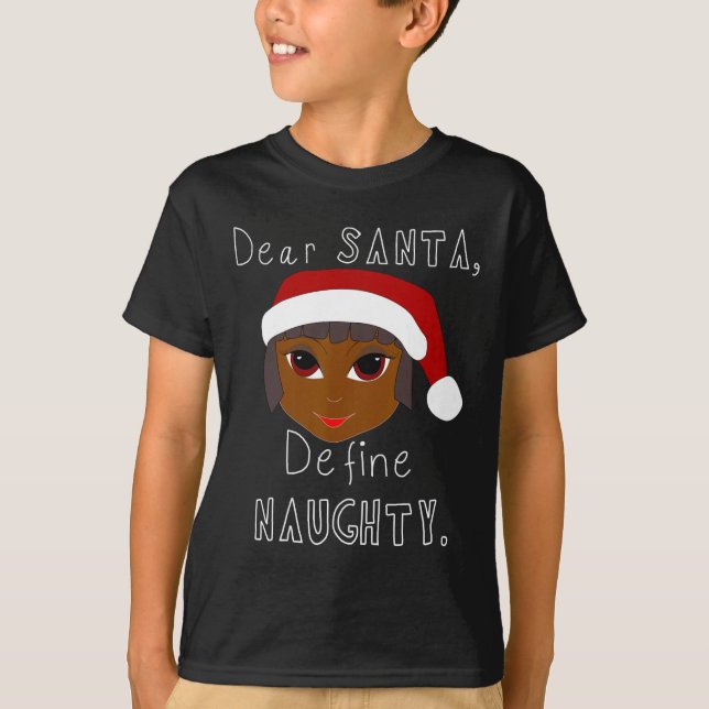 Camiseta Black mrs claus santa define familia negra travies (Anverso)