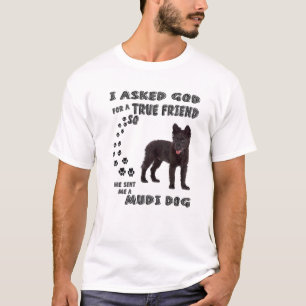 Camiseta Black Mudi Dog Cita A Mamá, Moody Dad Lover Costum