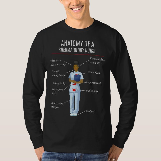 Camiseta Black Nurse ANATOMY OF A RHEUMATOLOGY NURSE (Anverso)