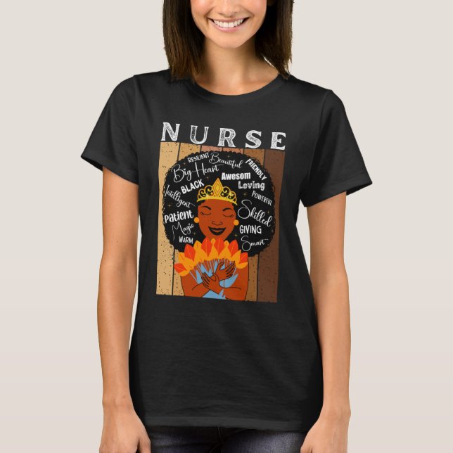 Camiseta Black Nurse Queen Black History Month Melanin Wome (Anverso)
