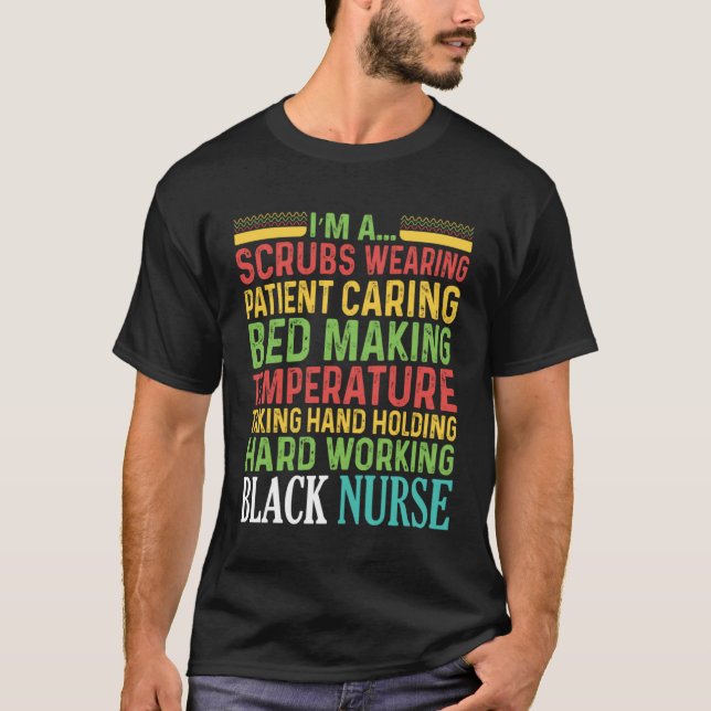 Camiseta Black Nurse Wearing African American History (Anverso)
