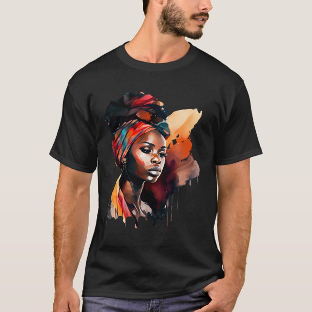 Camiseta Black Painting Beautiful African Queen Dripping Me (Anverso)