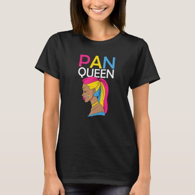 Camiseta Black Pan Queen Pansexual Orgullo arcoiris LGBT (Anverso)