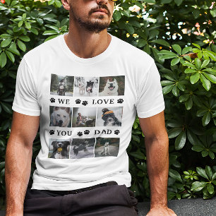 Camiseta Black Paws We Love You Dad 9 Collage de fotos