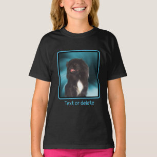 Camiseta Black Pekingese Blue Swirls Dog Art Personalizado