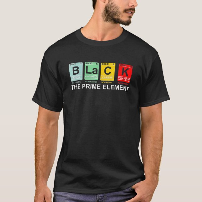 Camiseta Black Periodic Table The Prime Element Black Histo (Anverso)