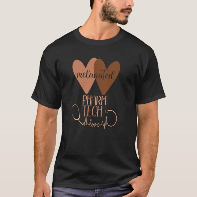 Camiseta Black Pharmacy Tech Melanated Black History Pharm (Anverso)