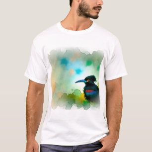 Camiseta Black Picathartes Bird 190624AREF113 - Watercolor
