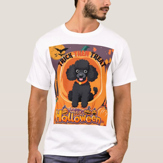 Camiseta Black Poodle Halloween TShirt (Anverso)