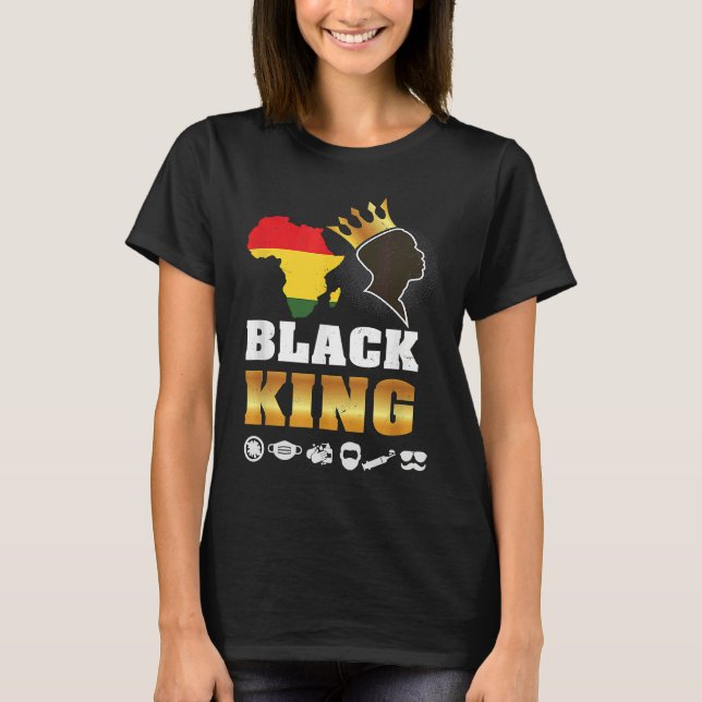 Camiseta Black Pride King Definition  African Plus Size Gra (Anverso)