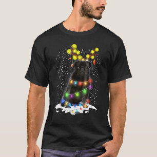 Camiseta Black Pug Blinker - Hermoso Pug Navideño de Navida