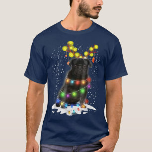 Camiseta Black Pug Blinker Nice Dog Christmas Pug Christma