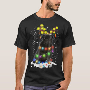 Camiseta Black Pug Blinker Nice Dog Navidades Pug Christma