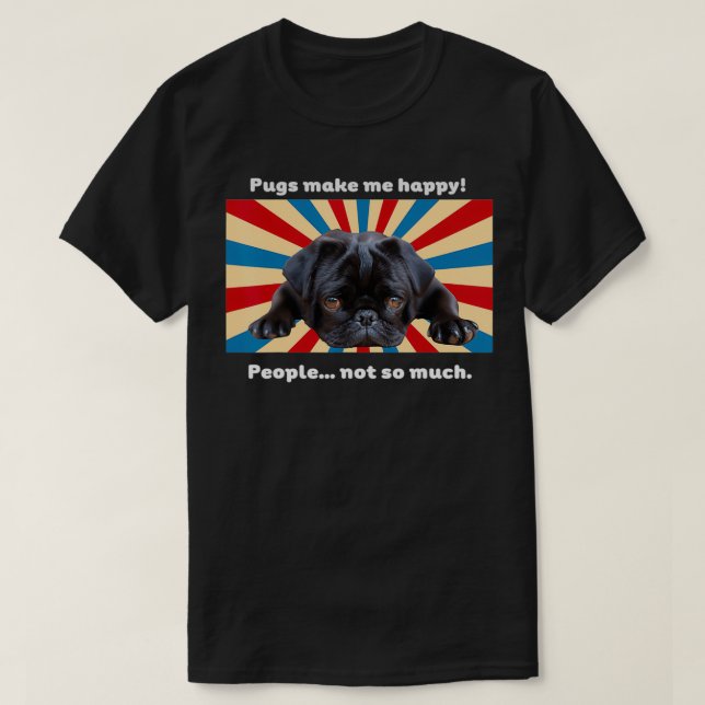 Camiseta Black Pug Parece Tristemente Un Diseño Cuidado Par (Diseño del anverso)