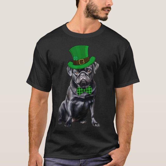 Camiseta Black Pug Patricks Day Gorra Funny St Patricks Day (Anverso)