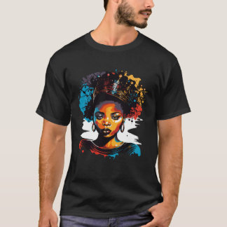 Camiseta Black Queen Afro Melanin Dripping Black History Mo