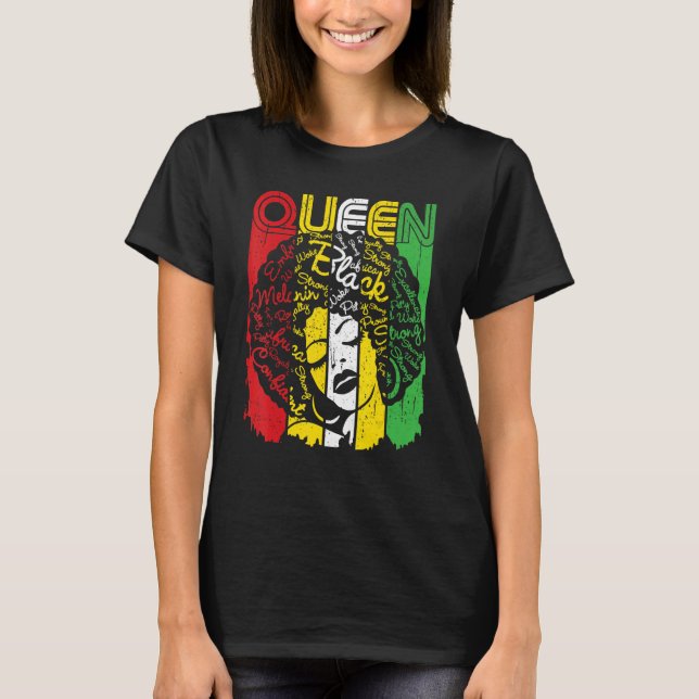 Camiseta Black Queen Melanin African Black History Black Gi (Anverso)