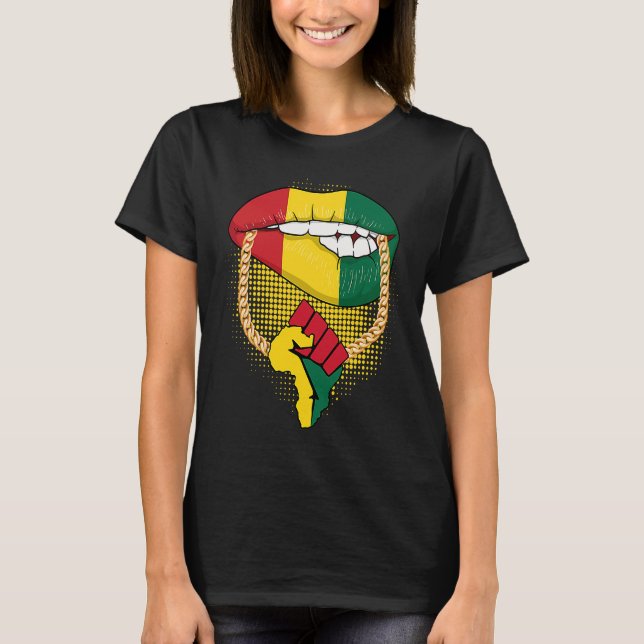 Camiseta Black Queen Melanin Lips Africa Flag Pride BHM Bla (Anverso)