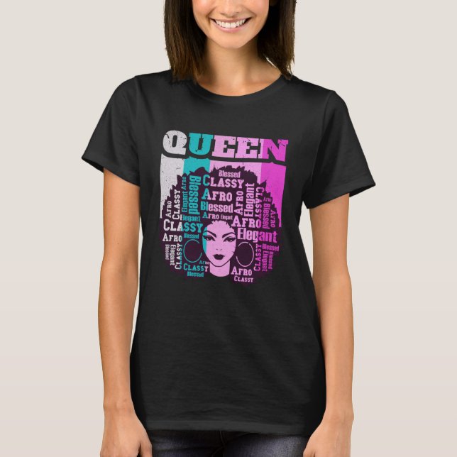 Camiseta Black Queen Melanin Magic Sista Woman Queens Brown (Anverso)