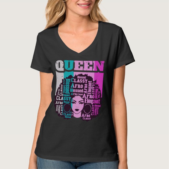Camiseta Black Queen Melanin Magic Sista Woman Queens Brown (Anverso)