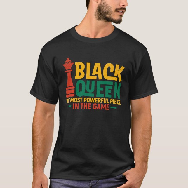 Camiseta Black Queen Most Powerful Chess African American W (Anverso)