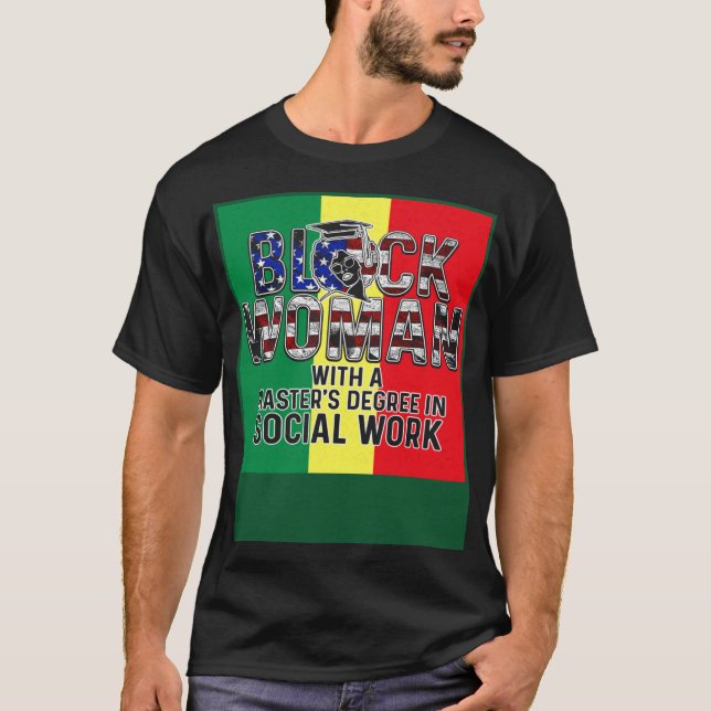 Camiseta Black Queen MSW Social Work Flag Masters Graduatio (Anverso)