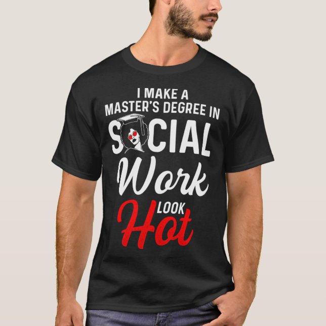 Camiseta Black Queen MSW Social Work Look Hot Masters Gradu (Anverso)