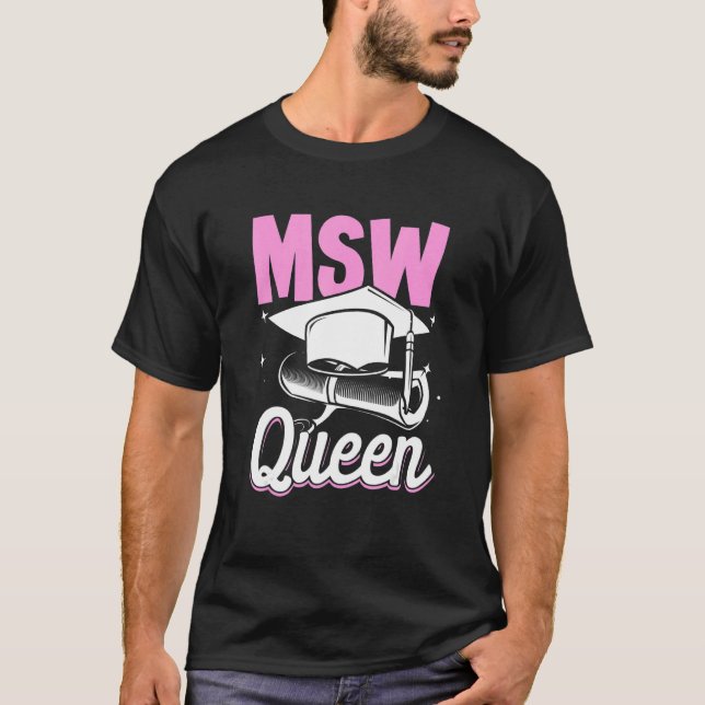 Camiseta Black Queen MSW Social Work Masters Graduation 1 (Anverso)