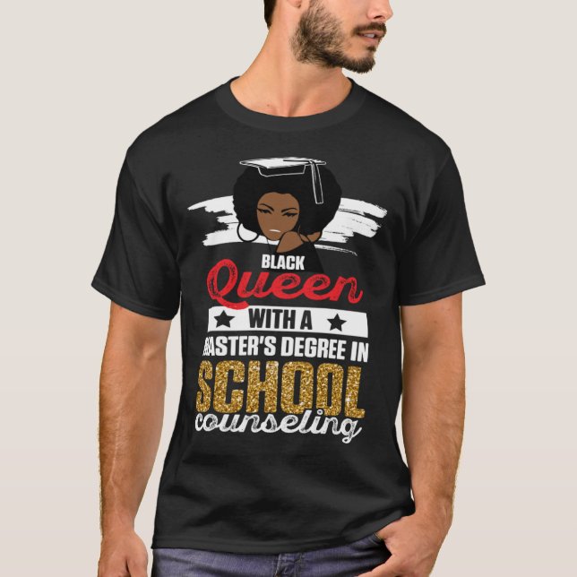 Camiseta Black Queen MSW Social Work Melanated Masters Grad (Anverso)