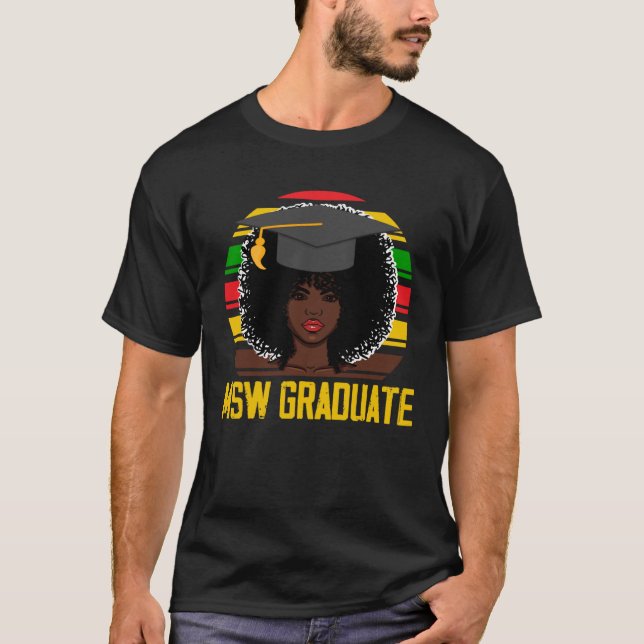 Camiseta Black Queen MSW Social Work Retro Afro Masters Gra (Anverso)