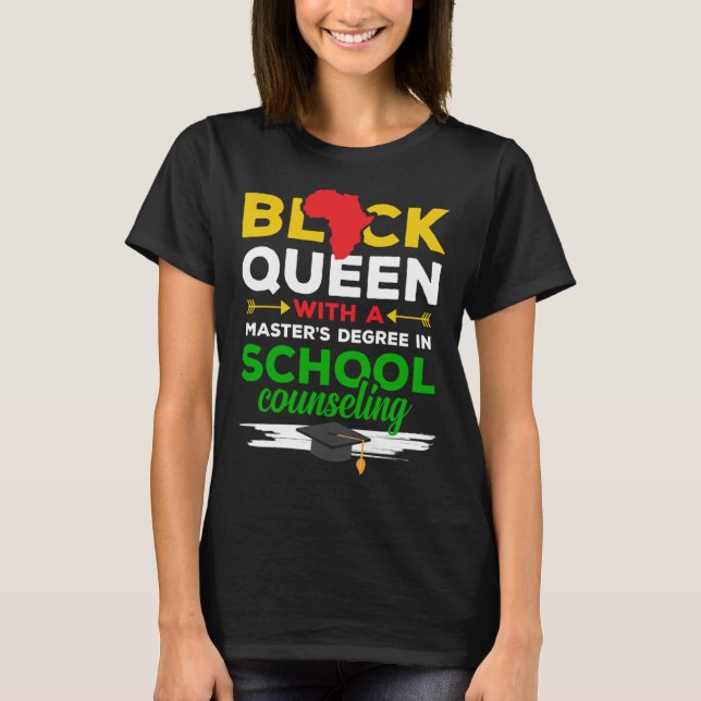 Camiseta Black Queen MSW Social Work Successful Masters Gra (Anverso)