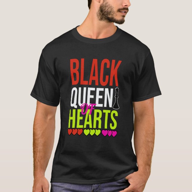 Camiseta Black Queen of Hearts Valentines Day 2023 Womans C (Anverso)