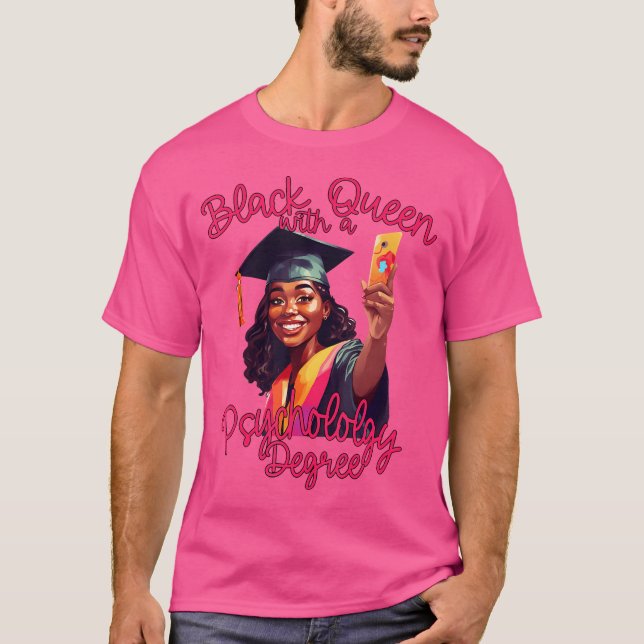 Camiseta Black Queen Psychology Degree Graduation 2023 Phd  (Anverso)