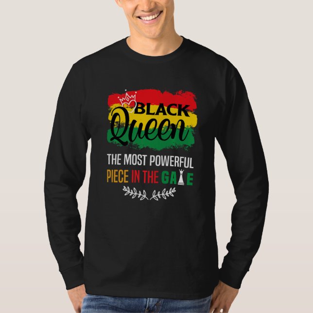 Camiseta Black Queen The Most Powerful Piece The Game Black (Anverso)