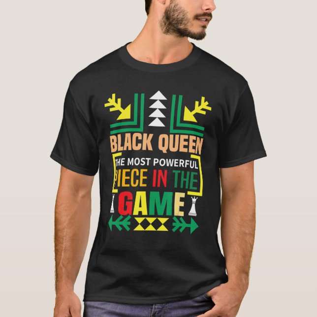 Camiseta Black Queen The Most Powerful Piece The Game Black (Anverso)