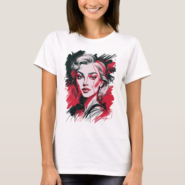 Camiseta Black & Red Woman 1 (Anverso)