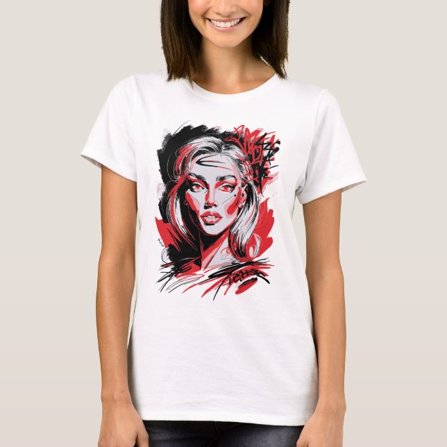 Camiseta Black & Red Woman 2 (Anverso)