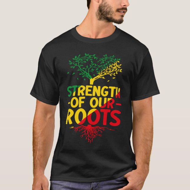 Camiseta Black Roots Black Power African American Pride Bla (Anverso)