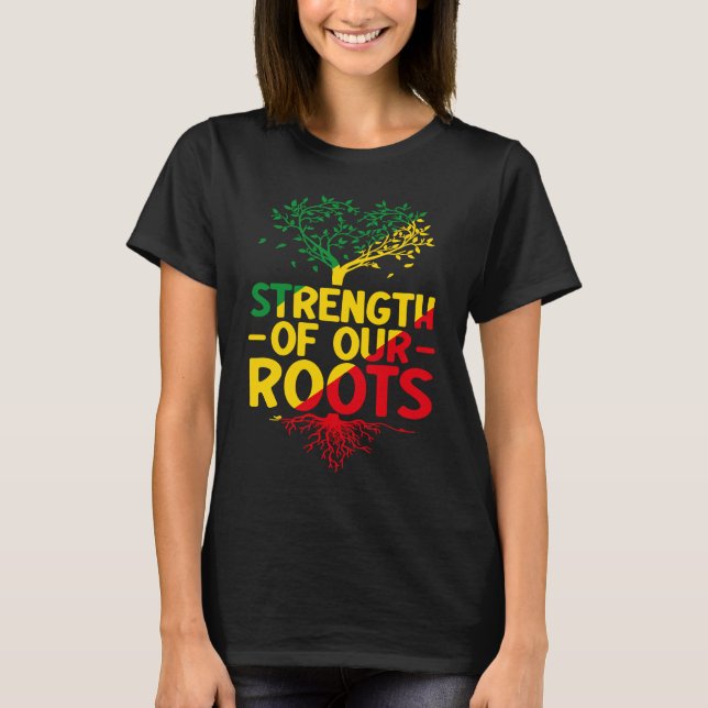 Camiseta Black Roots Black Power African American Pride Bla (Anverso)