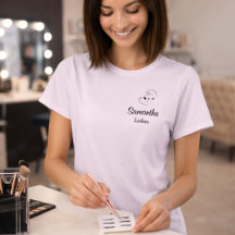 Black Script Employee Name Business Logo Lashes